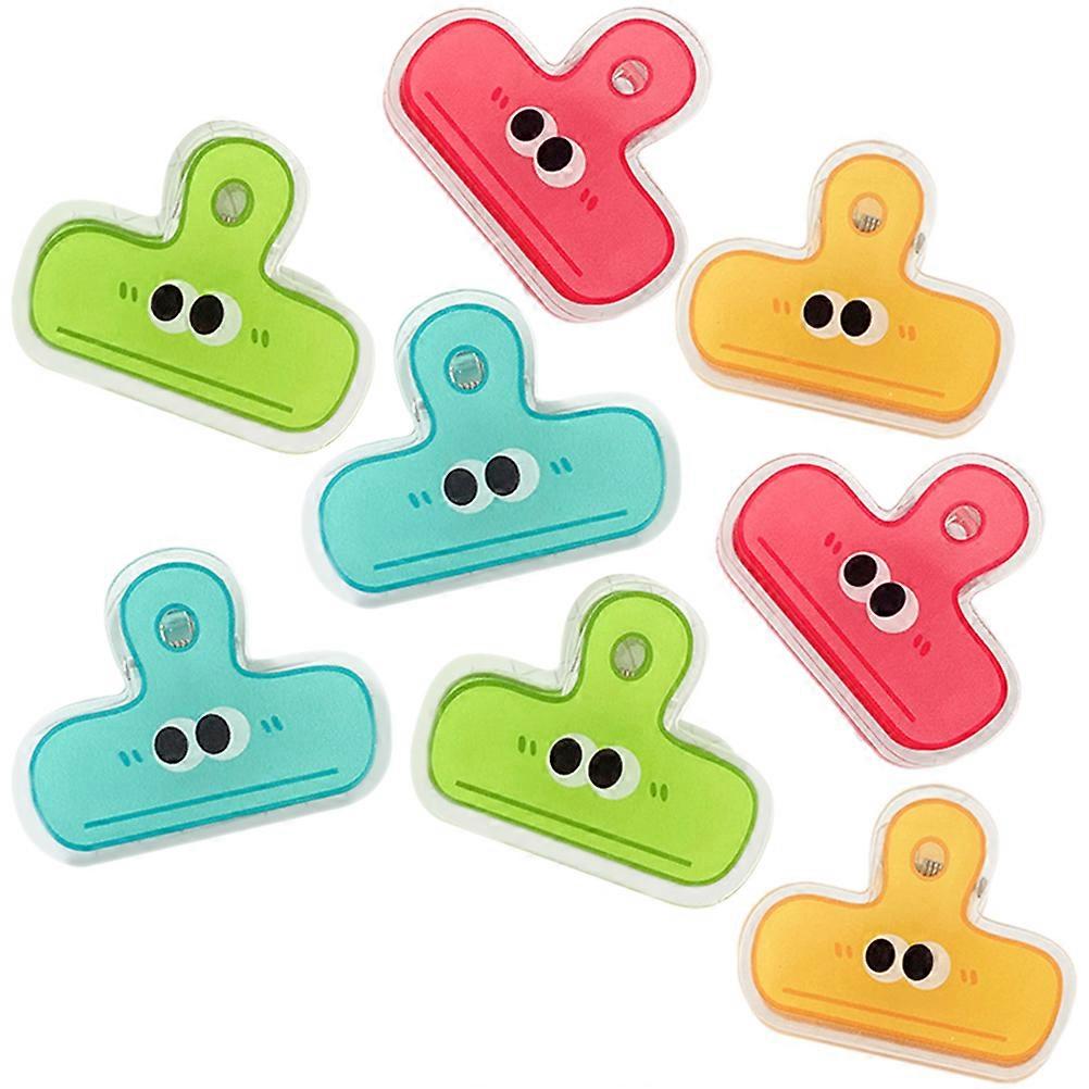 8pcs Plastic Paper Clips Binder Clips Creative Test Paper Clip File Clips Chips Bag Clips