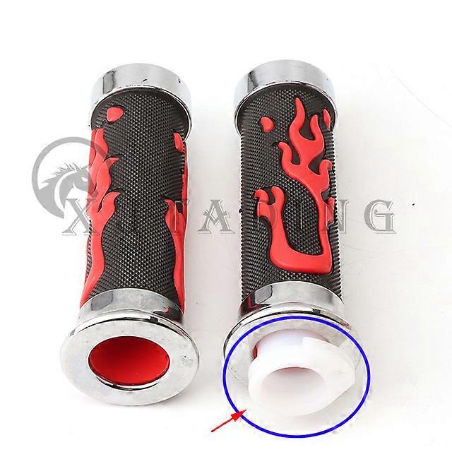 1 pair 7/8 22mm Universal Fire Model Skull Colorful Skeleton Rubber Motorcycle Handle Bar Grips ATV Scooter Dirt Bike Handlebar