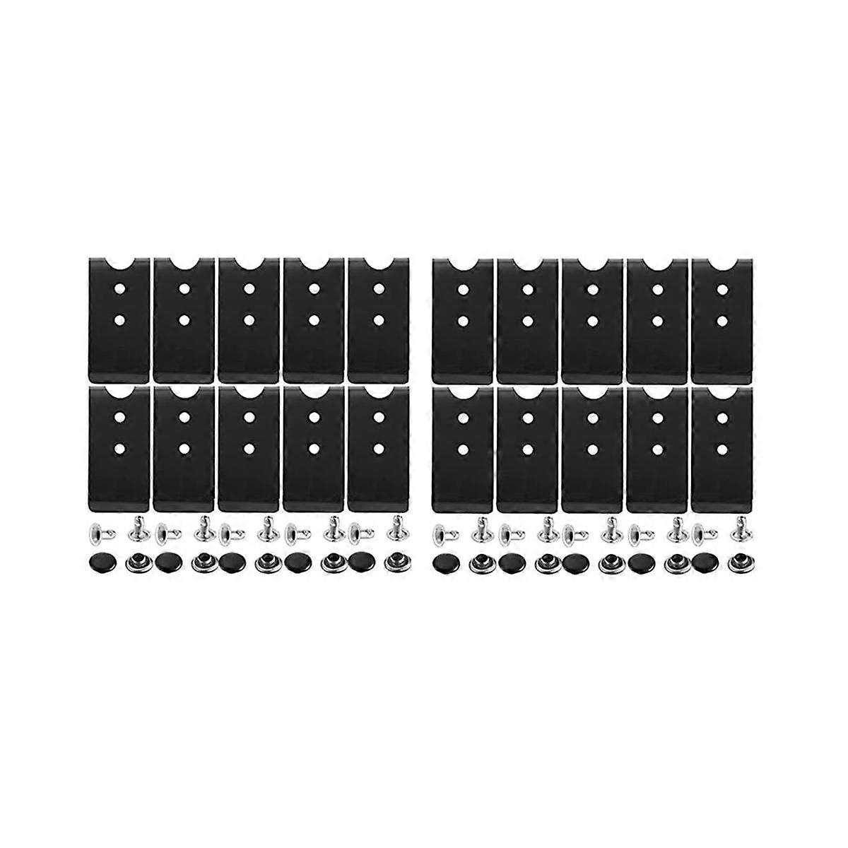 20 Pcs Metal Belt Clip Buckle Spring Hook Belt Clip with 20 Pairs Rivets for Leather DIY (Black)