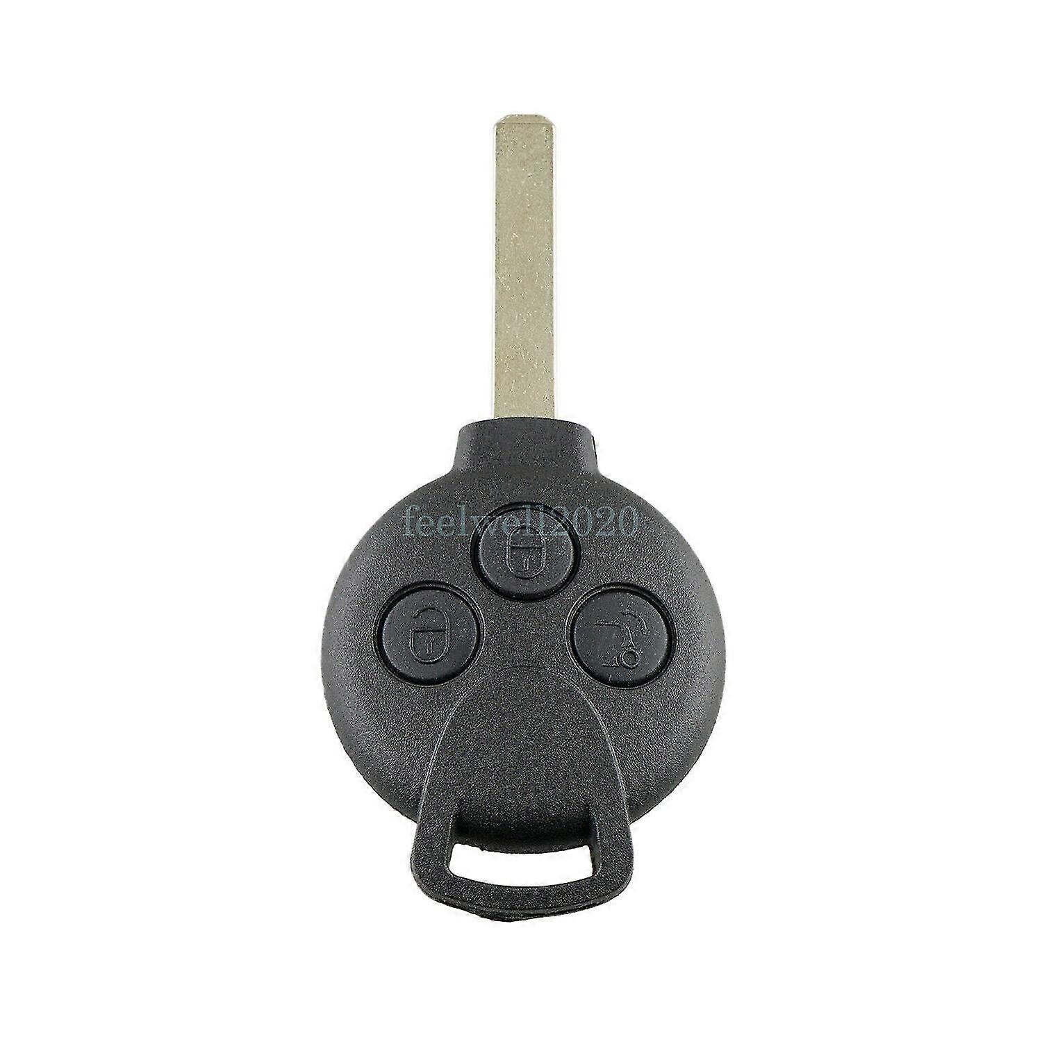 For smart fortwo 451 2007-2013 3 button remote car key case shell cover + blade