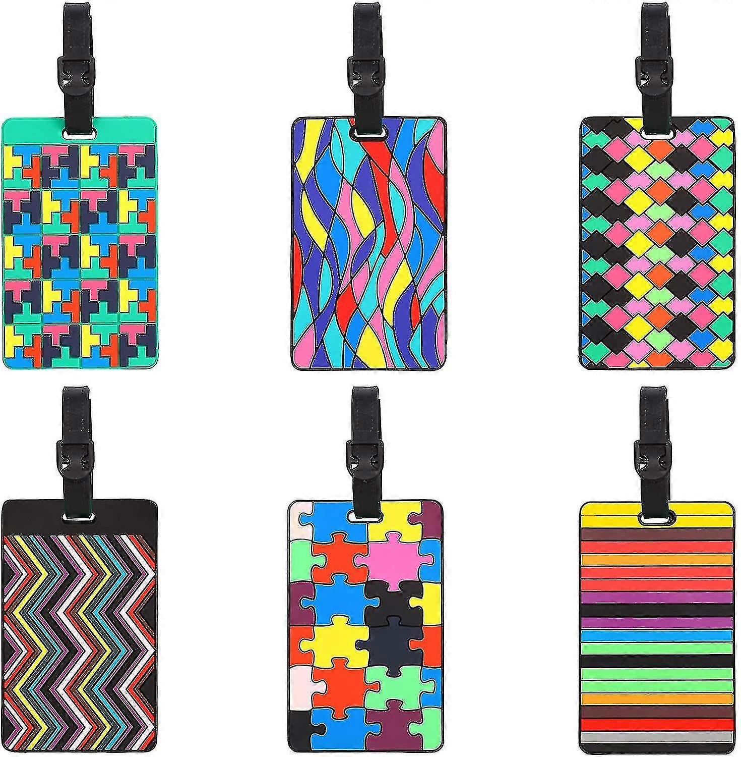 6 Pcs תגי מטען מאובטחים Pvc מזוודה תגי מטען מזוודות מזוודות תיק יד תג תוויות תג עבור מזוודת תיק נסיעות