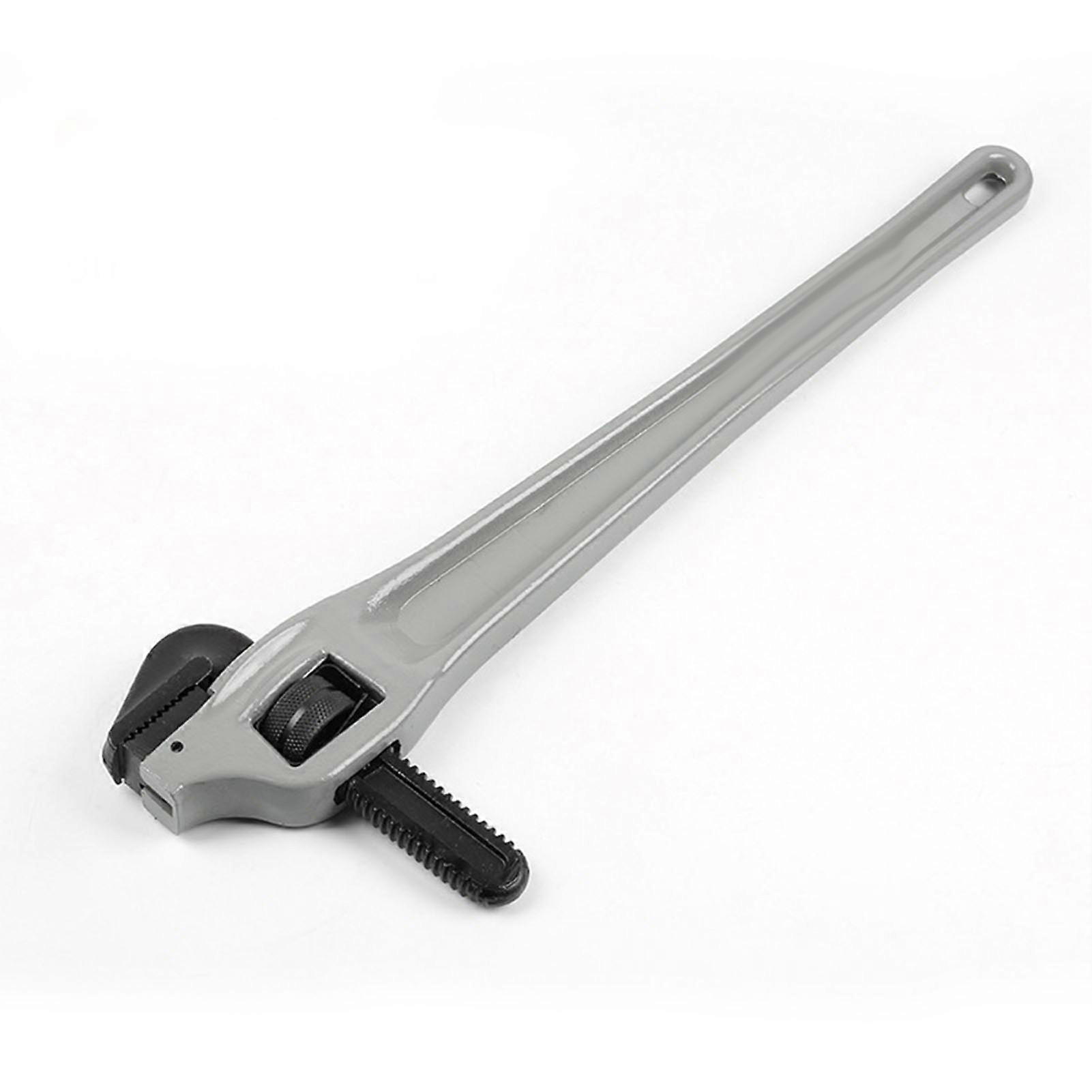 Adjustable Offset Pipe Wrench, Heavy Duty Aluminum Alloy Plumbing Wrench with Cr-Mo Floating Hook Jaw and I-Beam Handle, 24" 100mm Opening.