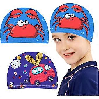 hoge kwaliteit PCS Cute Kids Swim Caps Competition Swimming Caps Cartoon Elastic Polyester Swim Cap Patroon Swimmin