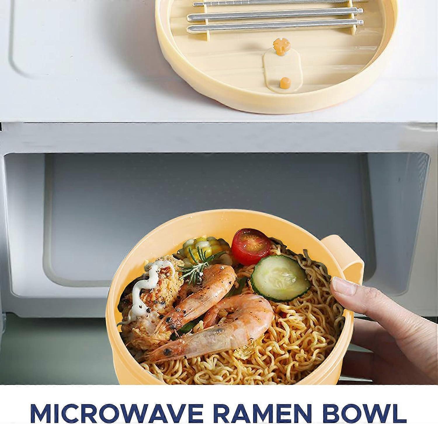 Bol Micro-ondes Avec Couvercle - Sécurité Cuisson Soupe Ramen - Poignée Ergonomique - économique Espace - Bureau Cuisine Dortoir