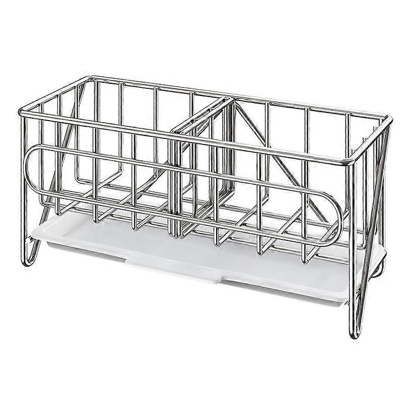 Kitchen Sink Sponge Holder Organizer, Kitchen Sink Storage, Silver