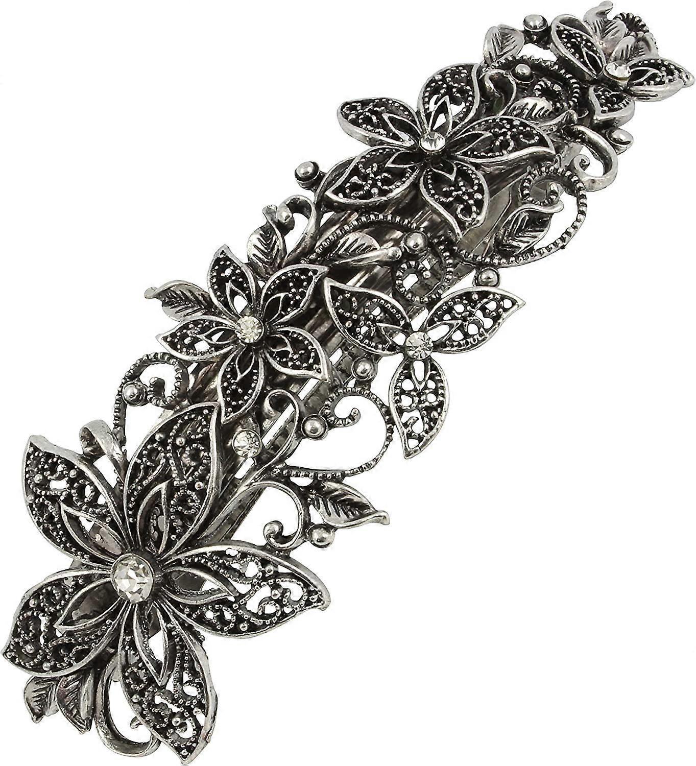 Clip de cabello plateado vintage