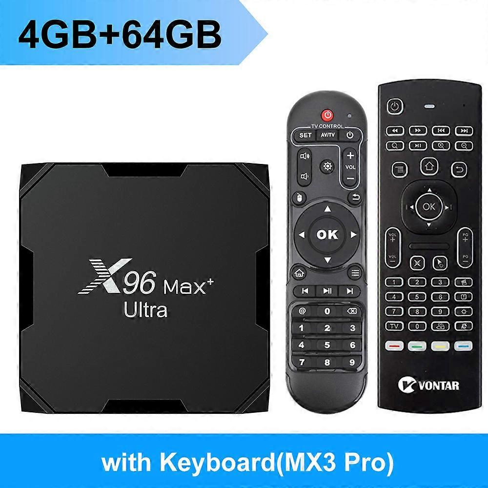 X96Max Plus Ultra TV Box Android 11 Amlogic S905X4 Android 11.0 Lettore multimediale AV1 BT Dual Wifi Youtube X96 Max 8K Set Top Box 4GB64GB MX3