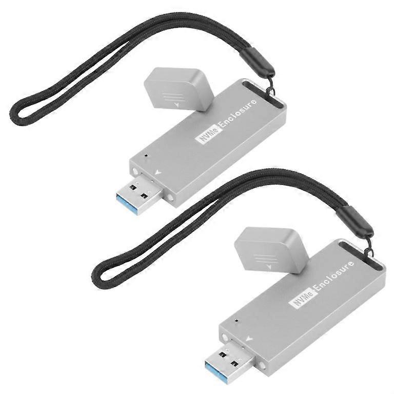 2PCS XT-XINTE M2 to USB 3.1 Enclosure Adapter M.2 USB3.1 Gen2 Type-A 1000MB/s Case for NVME M.2 2230 2242 SSD External Box