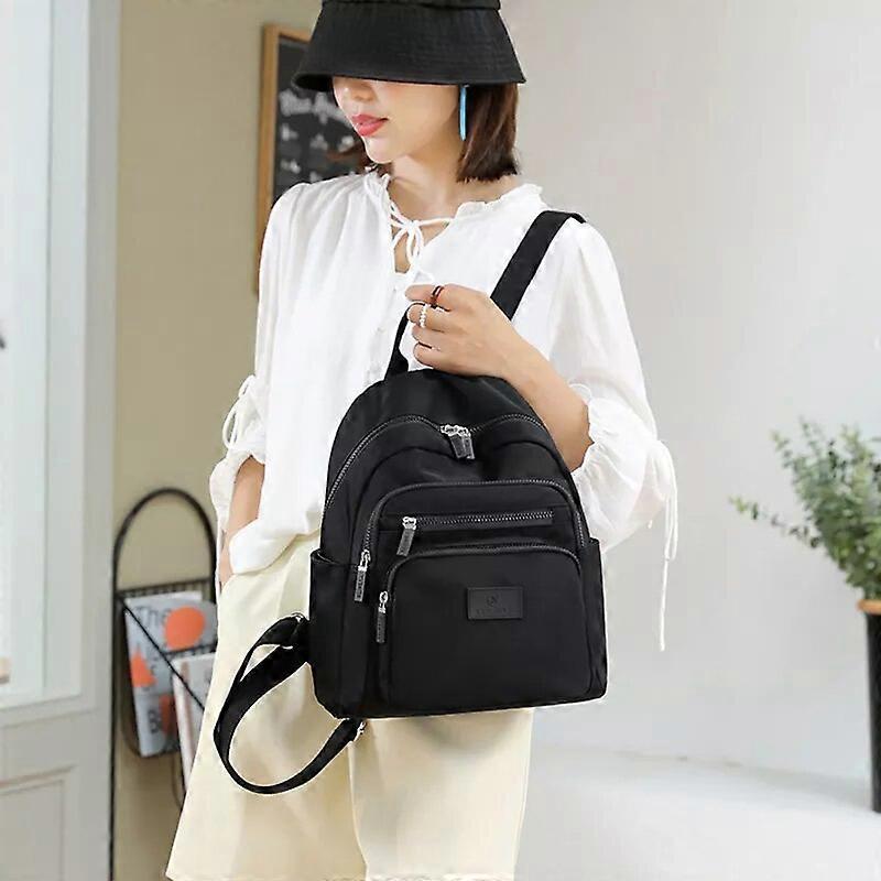 2022 New Dark Green Women's Backpack Waterproof Nylon Backpack Student School Bag Suitable For Girls' Small Travel Rucksack