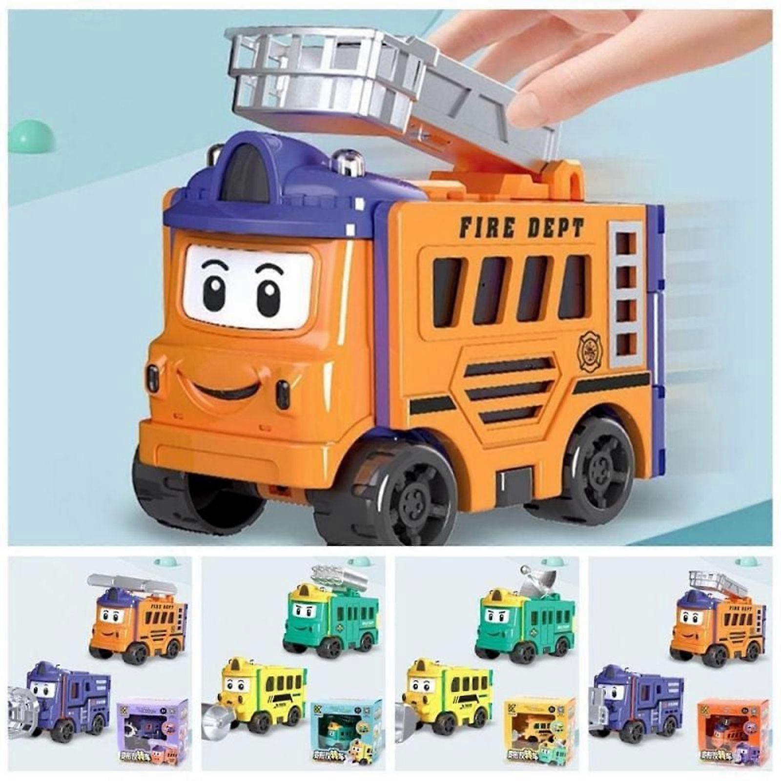 2 in 1 transformeerbare speelgoedauto's - constructie pull-back auto's transformeren