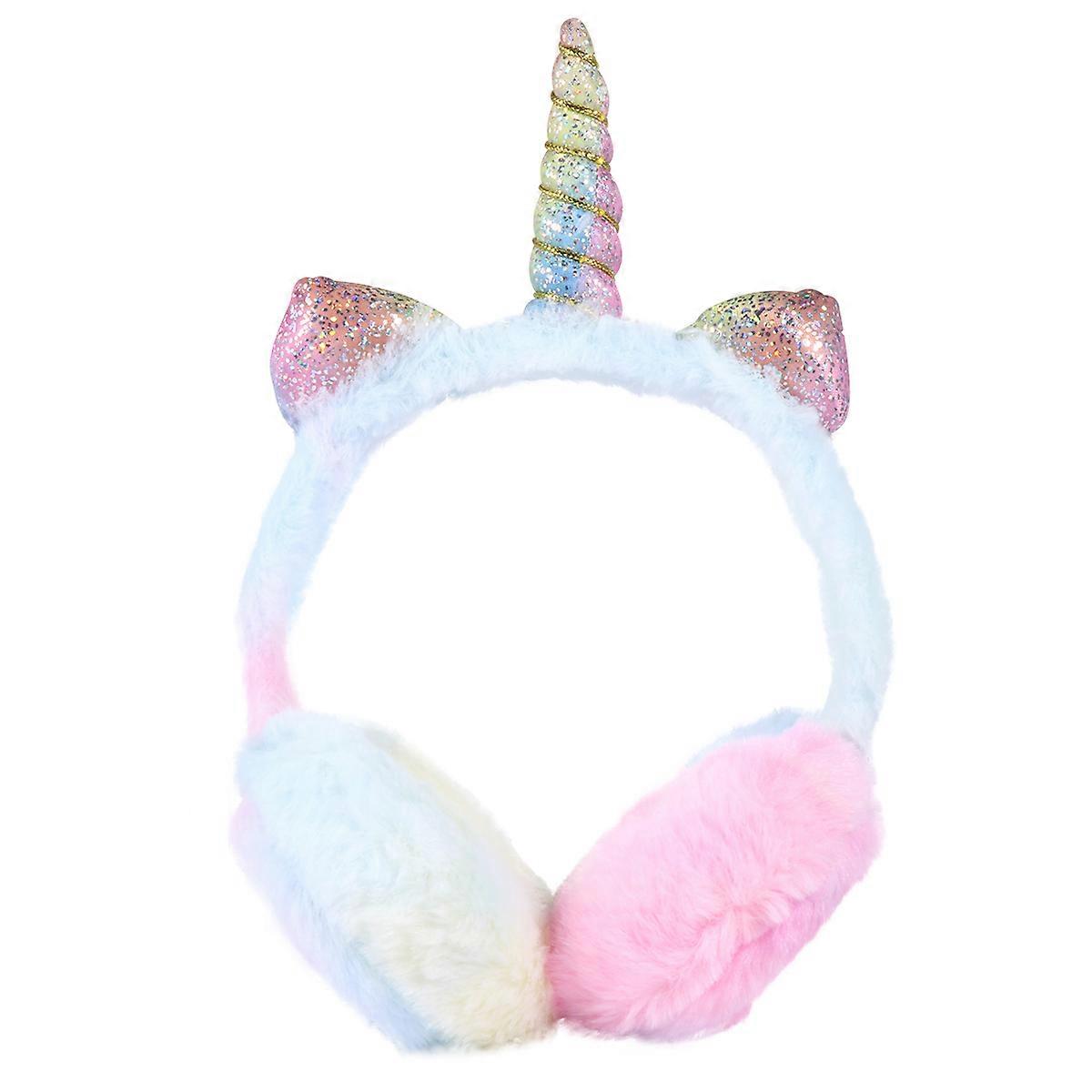 Encantador unicornio earmuff niños cálido oído unicornio oreja más cálida cubierta de oído de invierno