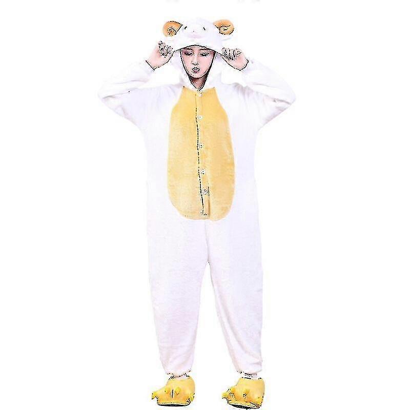 Güzel Koyun Pijamalar Yetişkinler İçin Hayvan Onesies Tek Parça Pijama Kadın Erkek Cadılar Bayramı Kostümü Tam Tulumlar Bodysuits