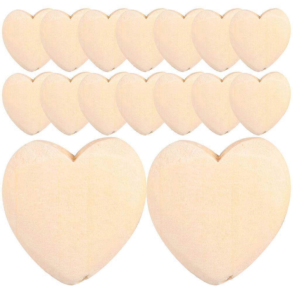 30Pcs Wooden Slices Heart Shape Wooden Slice Creative DIY Photo Frame Patches