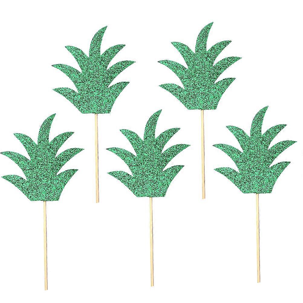 15 Pcs Hawaiian Decor Pineapple Leaf Cake Pick Leaf Cake Topper Cake Decorating