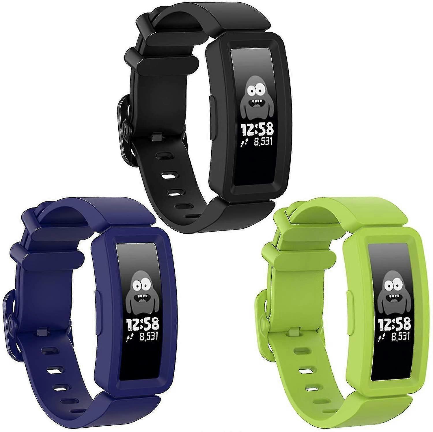 3pcs Bands Compatible With Fitbit Ace 2 For Kid-soft Colorful Silicone