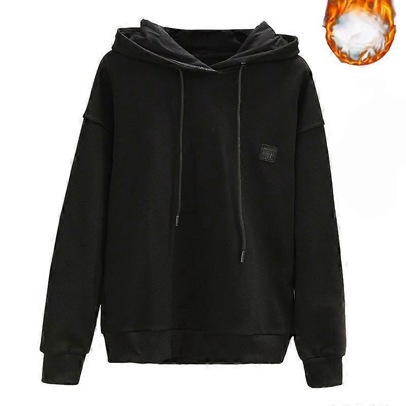 Verdickter Plüschpullover mit Kapuze für Damen Lässiger warmer Pullover Jackenoberteil