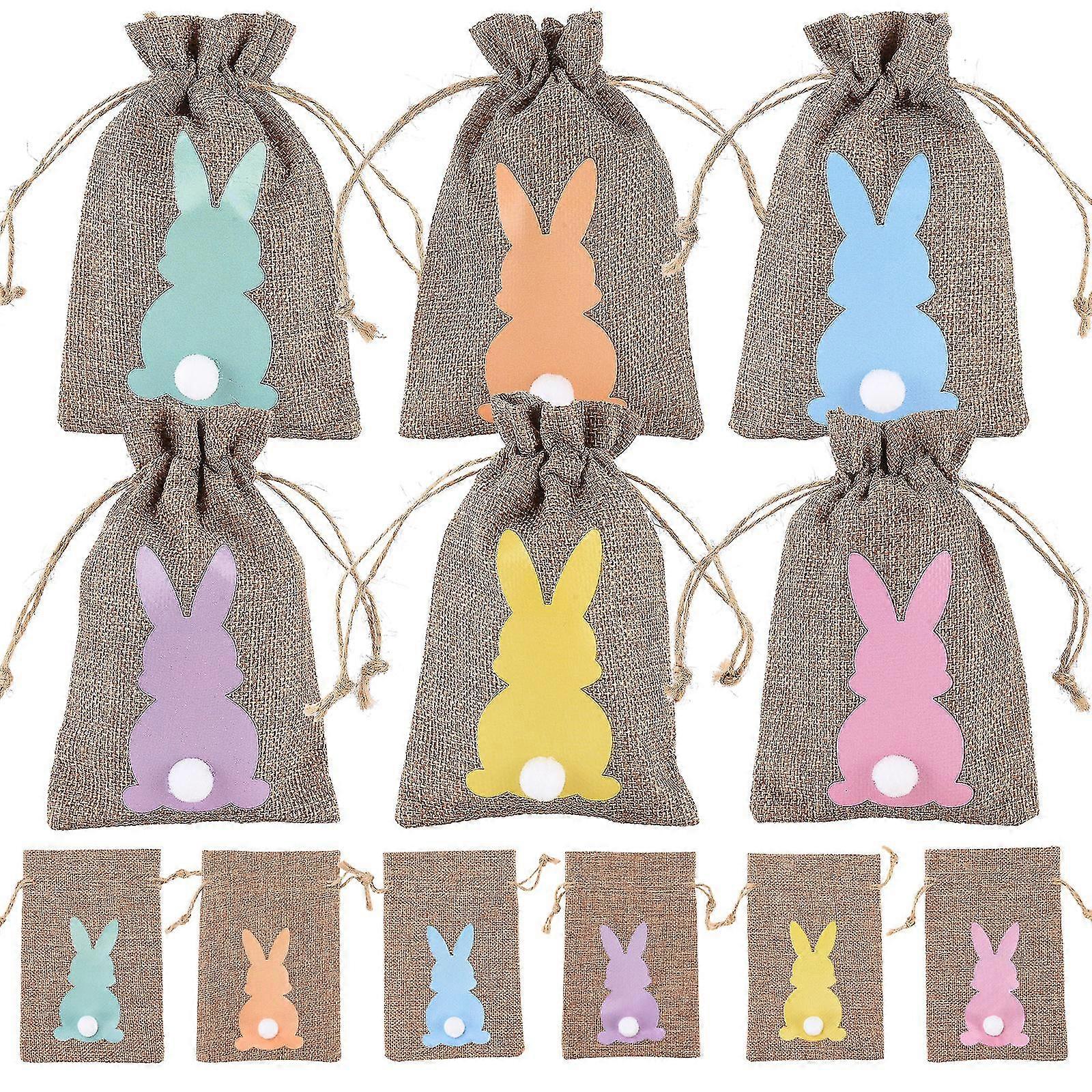 Easter Drawstring Bags Linen Cute Reusable Light Weight 24pcs Safe And Reliable Durable