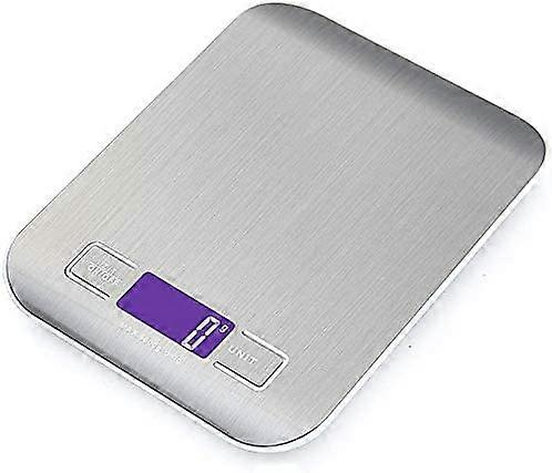 cran LCD Balance Numrique pour Cuisine en Acier Inoxydable, 5kg / 11lbs Balance des Aliments Multifonctionnelle, Poids de Cuisine, Couleur Argent
