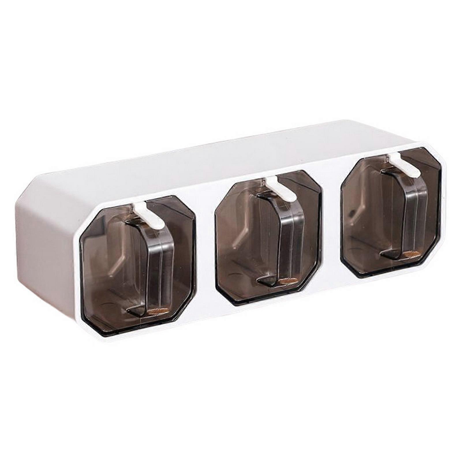 1 Set Seasoning Boxes Set Leakproof Wall-mounted Space-saving Sturdy Structure Transparent Dustproof Drawer Design Restaurant Pepper Sugar Organizers