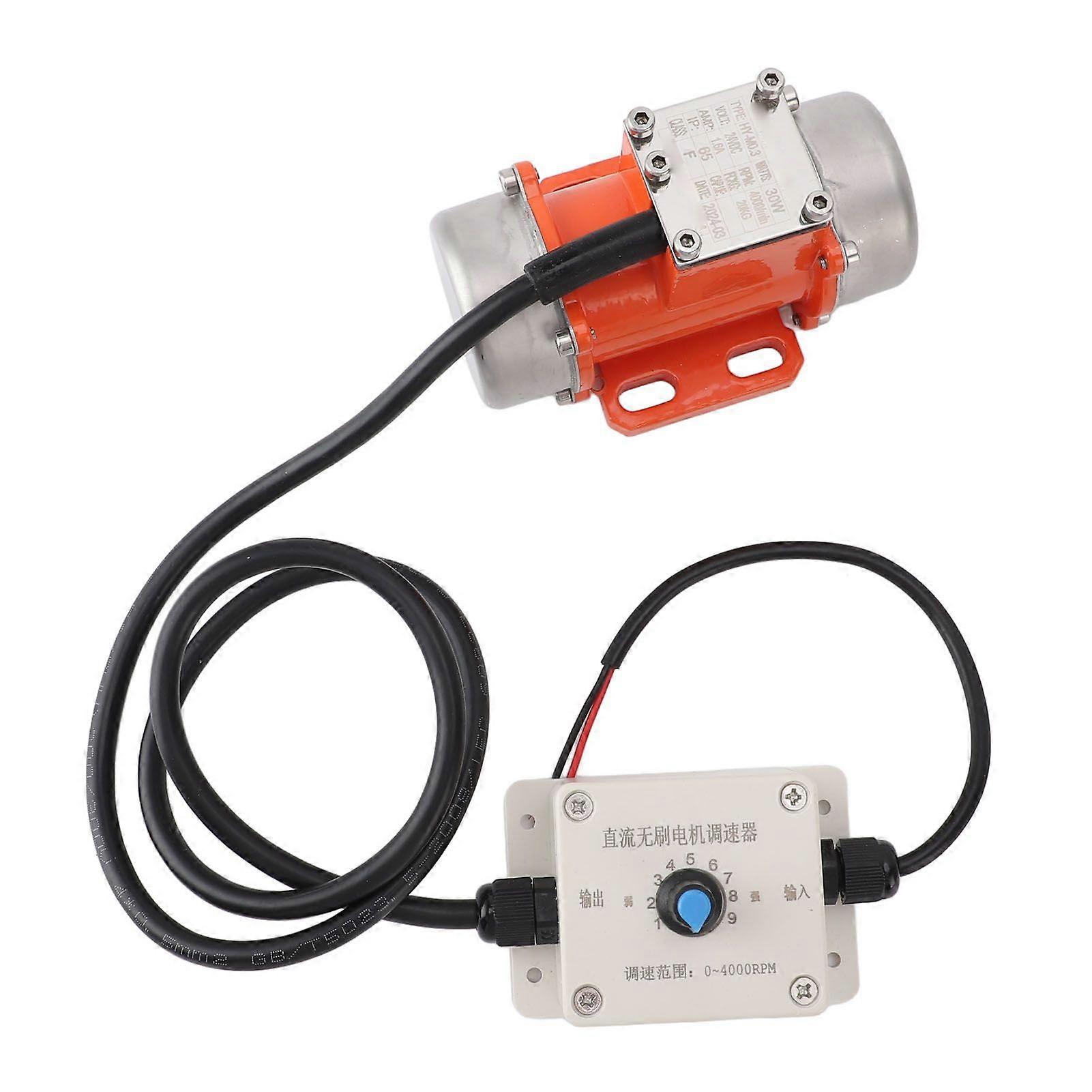 Concrete Vibrator Vibration Motor with Speed Controller DC 24V Brushless IP65 Aluminum Alloy Electric Concrete Vibrating Motor 30W
