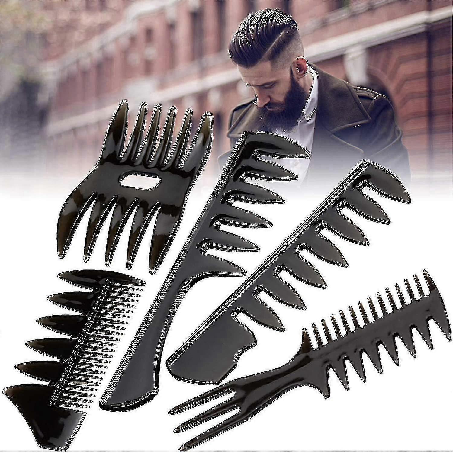 5pcs Professional Men's Retro Classic Styling Comb Set