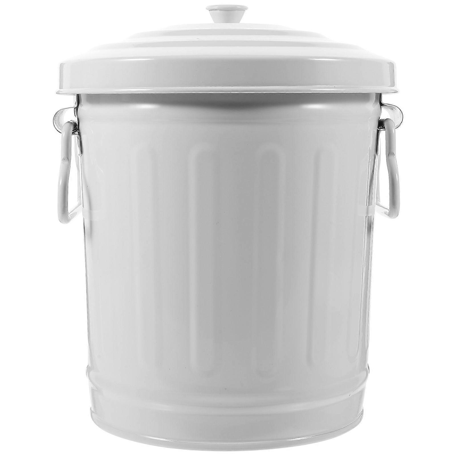 Multi-function Desk Trash Can Trash Iron Garbage Container Pencil Stationery Organizer