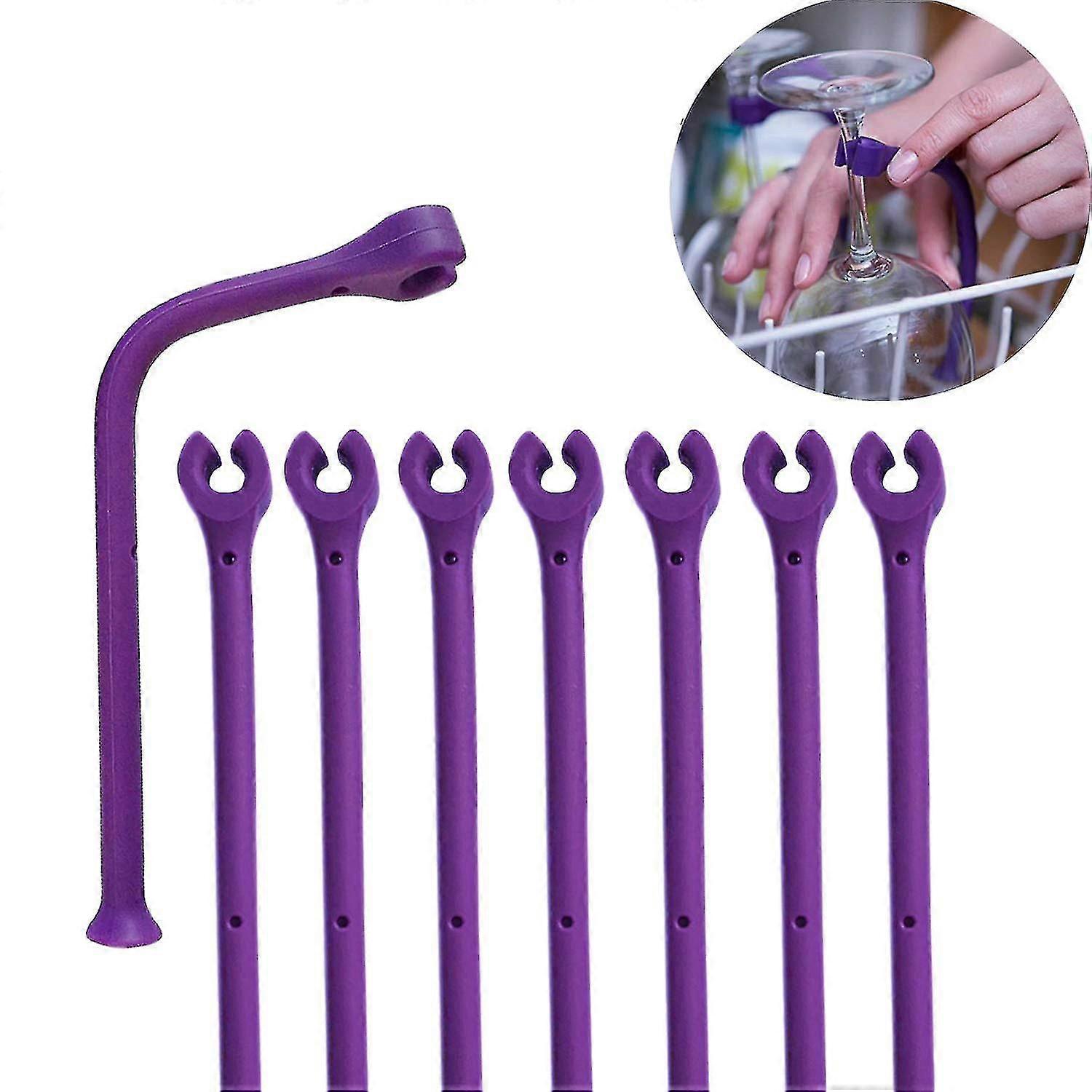 8pcs Silicona Lavavajillas Accesorio Silicona Stemware Saver Flexible Stemware Holder Lavavajillas Wine Glass Protector