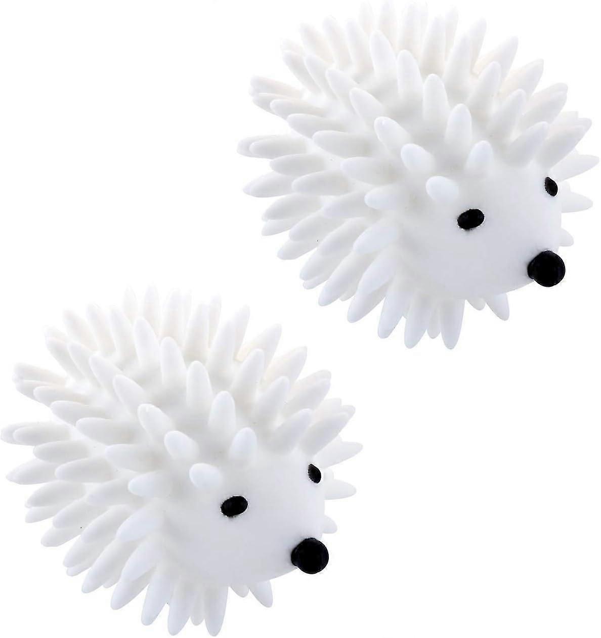 2pcs Hedgehog Dryer Balls, Reusable Porcupine Balls For Anti-static Soft Laundry, White