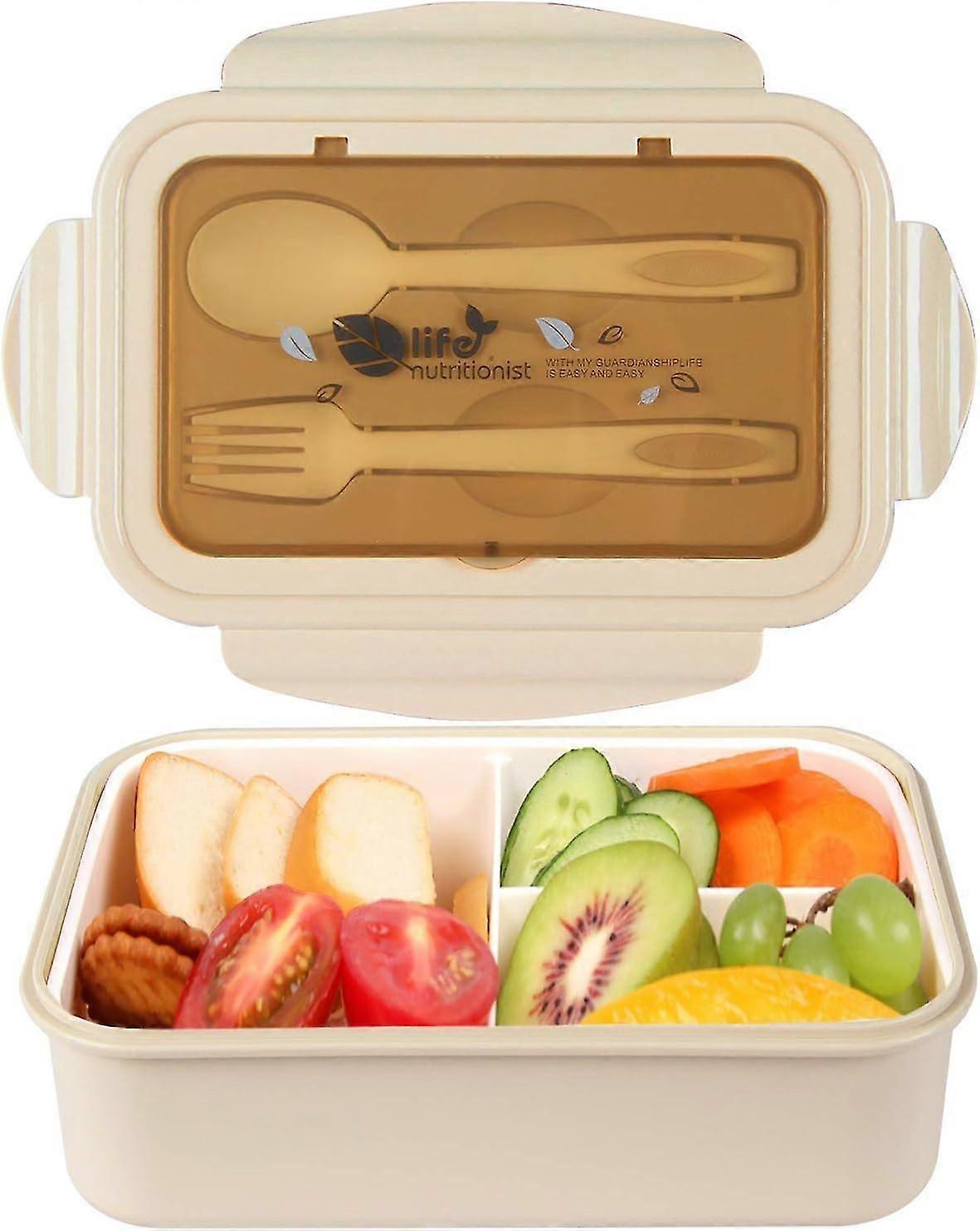 Lunch Boxes, Bento Boxes, Lunch Boxes, Leak-proof Lunch Boxes For Children And Adults, Bento Lunch Boxes With 3 Compartments And Cutlery, Food Contain