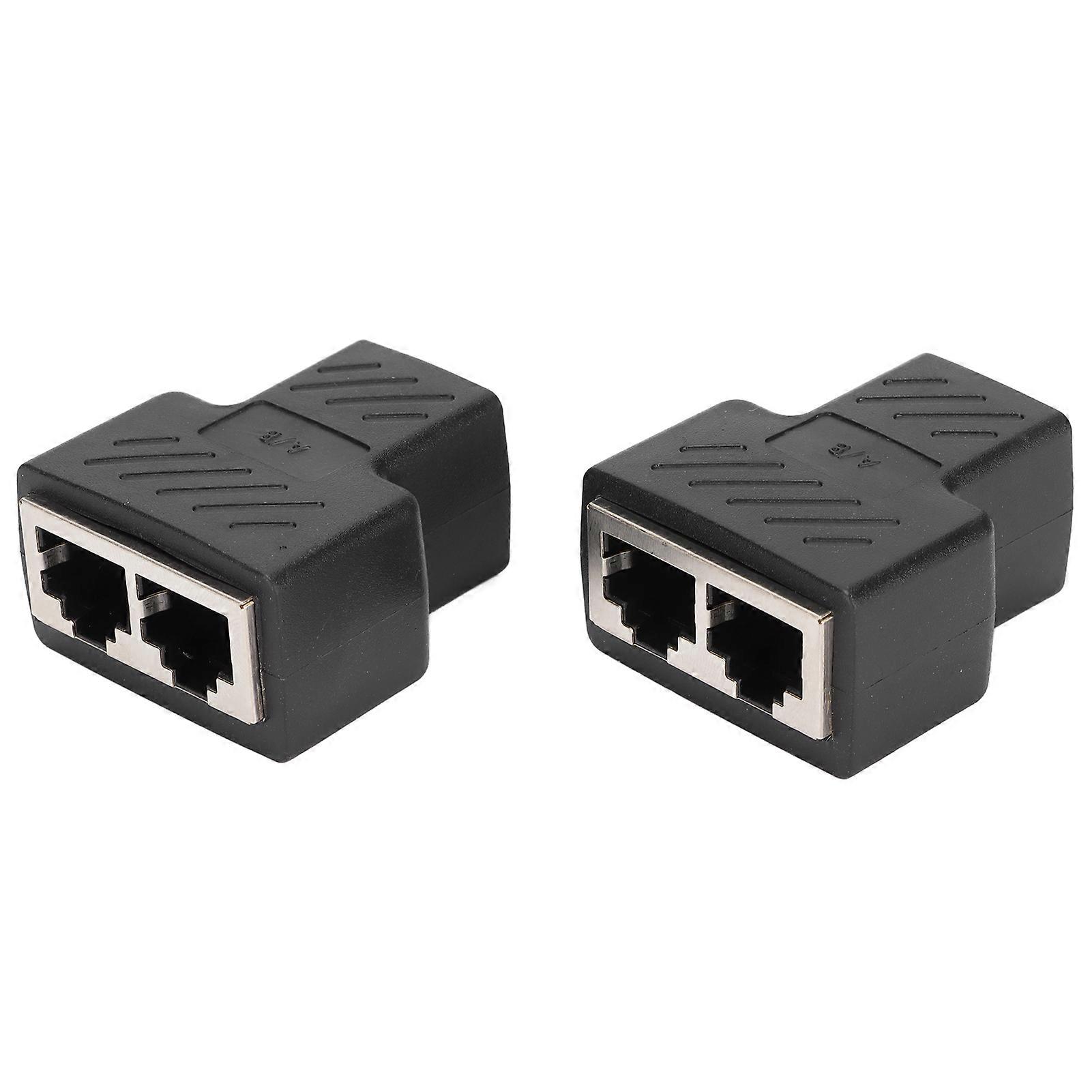 2pcs RJ45 Ethernet Splitters 1 to 2 Ways Ethernet Switches for Router TV Box Video Camera Computer