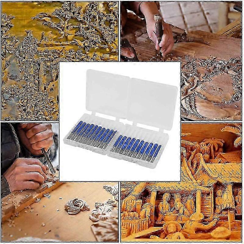 20pcs V- Bit Carbide Pcb Engraving 3.175mm Router Bit 10/15/20/30 Degree Milling Cutter Tools