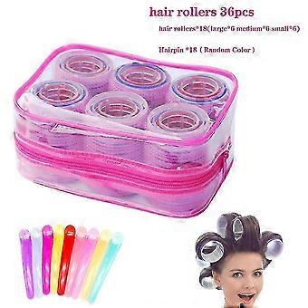 36pcs Contagem de rolos de cabelo, grandes rolos de cabelo médios pequenos