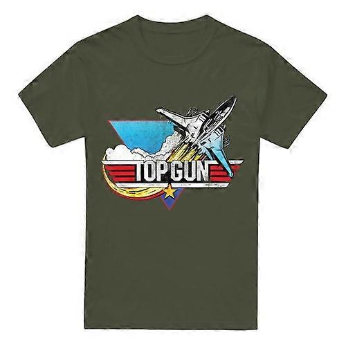 Top Gun T-shirt à logo en détresse pour hommes Military Green XL