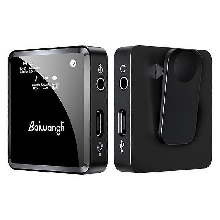 BAIWANGLI SX39 Wireless Noise Canceling Microphone System Portable Collar Clip Mic for Type-C, 1 Transmitter + 1 Receiver