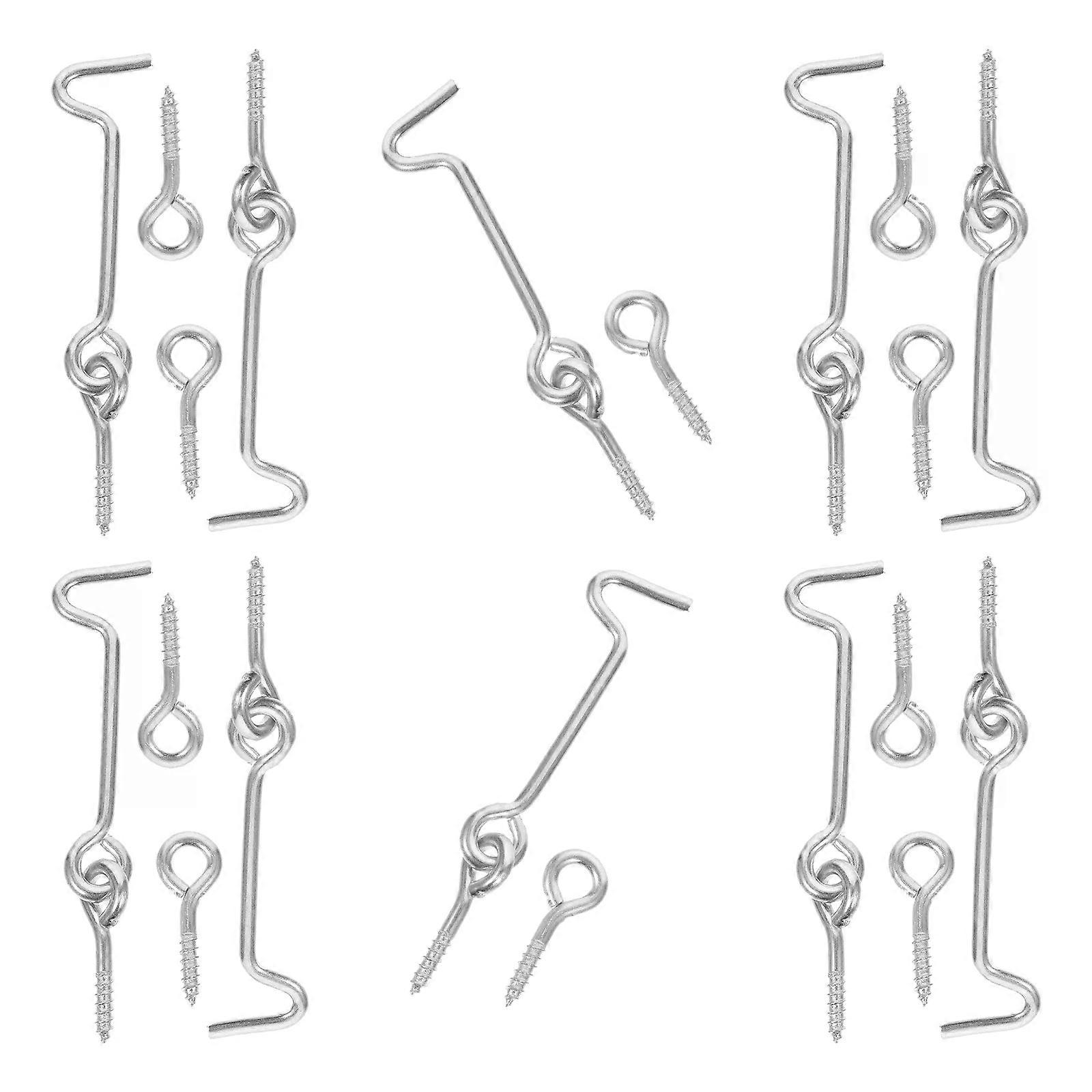 10 Sets Window Barn Door Hook Barn Lock Safety Latches Locks Screen Iron Galvanized