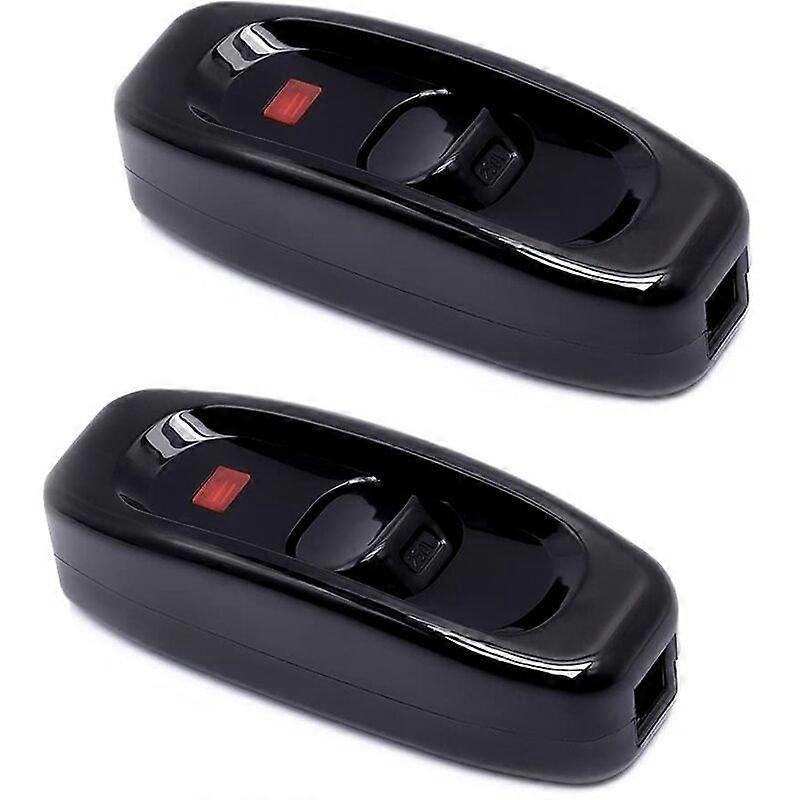 Pcs Black Inline Lamp Switch 250V 10A Intermediate Switch with Led Indicator Light Inline Cord Switch for Bedside Lamp Table Lamp Electric Cable Mirr