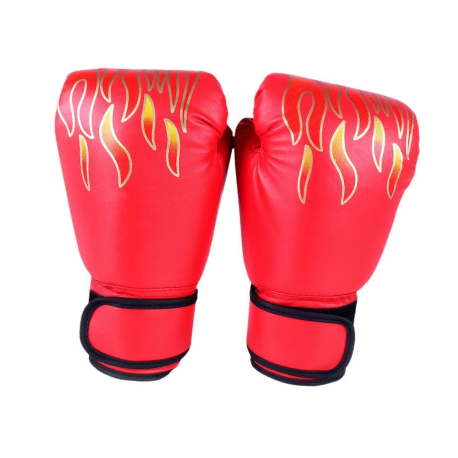 قفازات الملاكمة مريحة مريحة القفازات للسجال الكيك بوكسينغ التدريب الأحمر البالغين