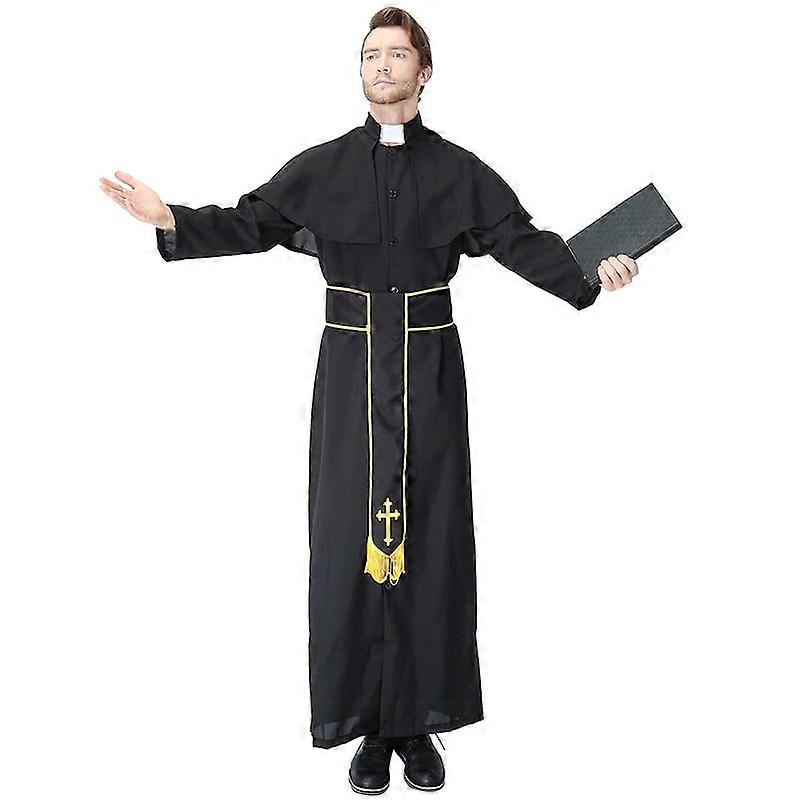 Cosplay Halloween Easter Carnival Adult Male Priest Play Costume Actual