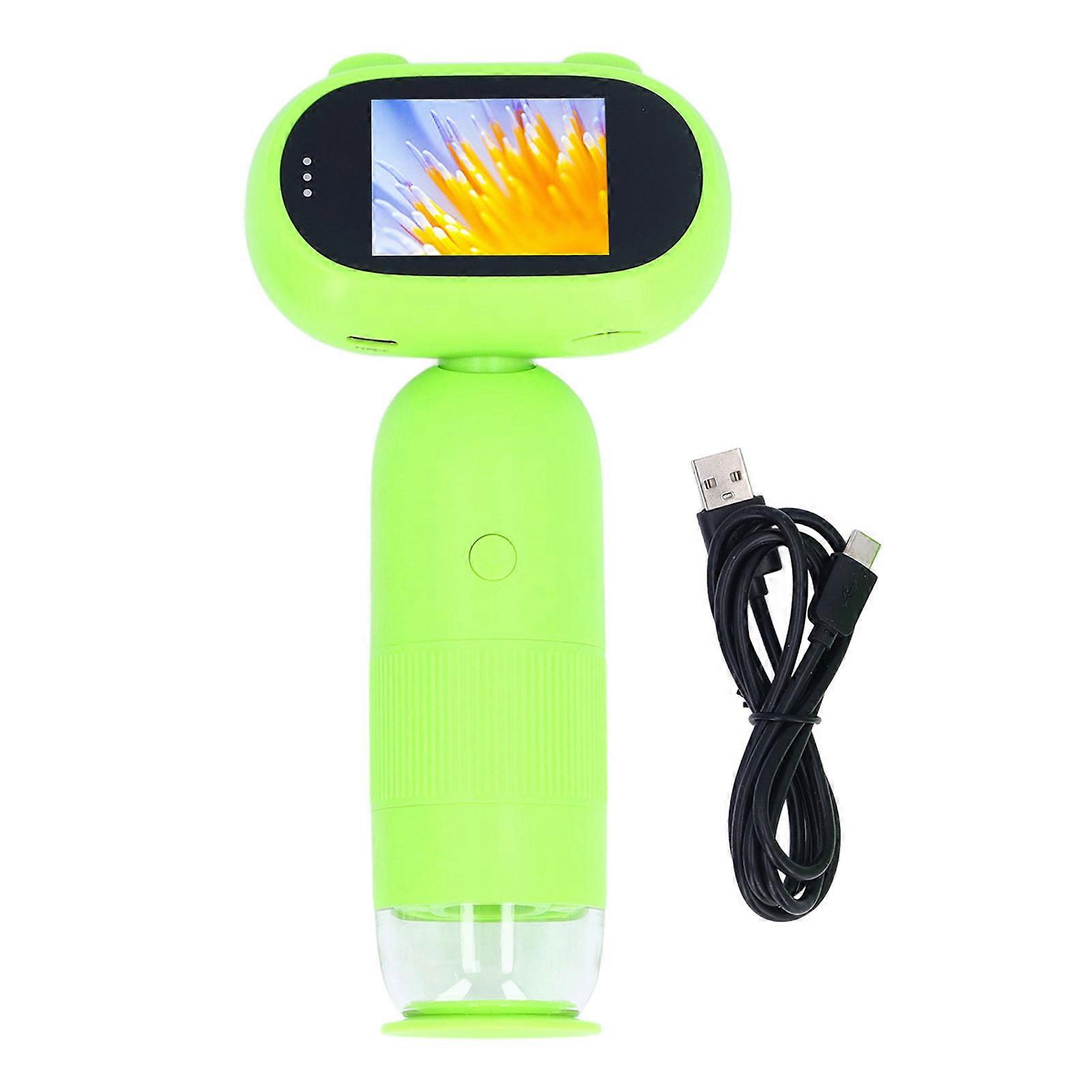 Handheld Microscope 2in Screen USB Electronic Magnifying Glass with 8 LEDS for Coin Observation Welding Watch Repair