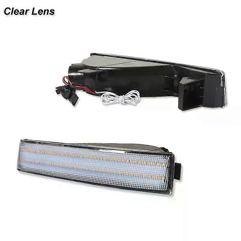 Applies to 2pcs Front Bumper Sequential Amber Turn Signals Lights Assembly For Honda Prelude White LED as Parking Light DRL 92-96