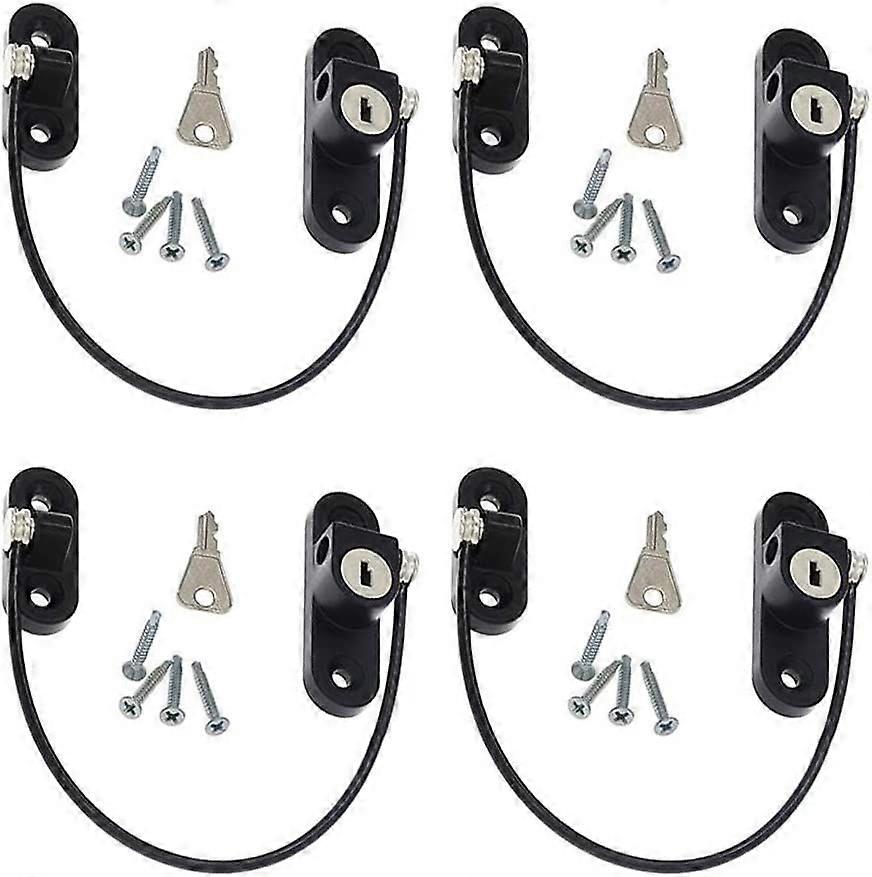 4 PCS Security Window Lock, Window Security Door Jigger with Key
