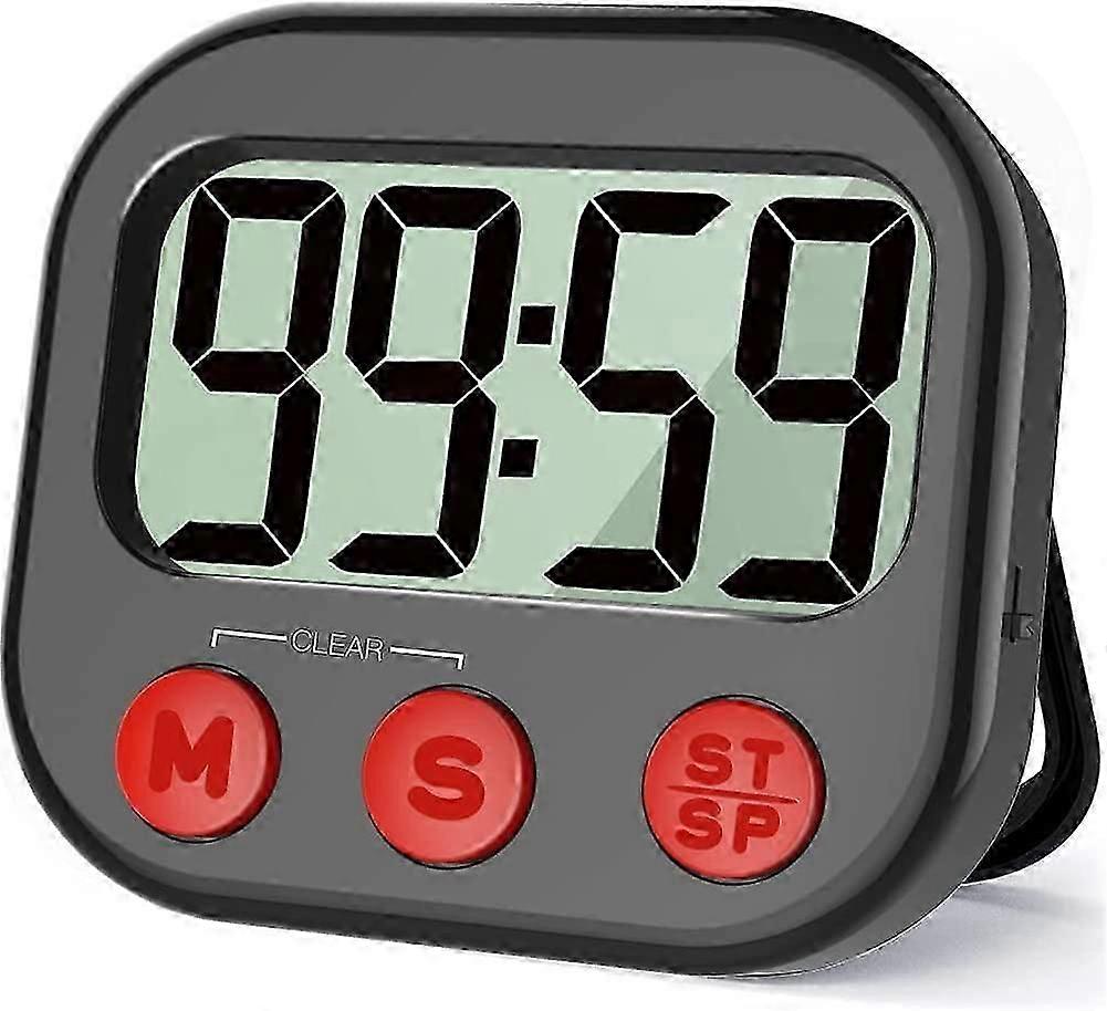 Kitchen Timer, Digital Visual Timer Magnetic Clock Stopwatch Countdown Timer, Large LCD Screen Display Big Digits