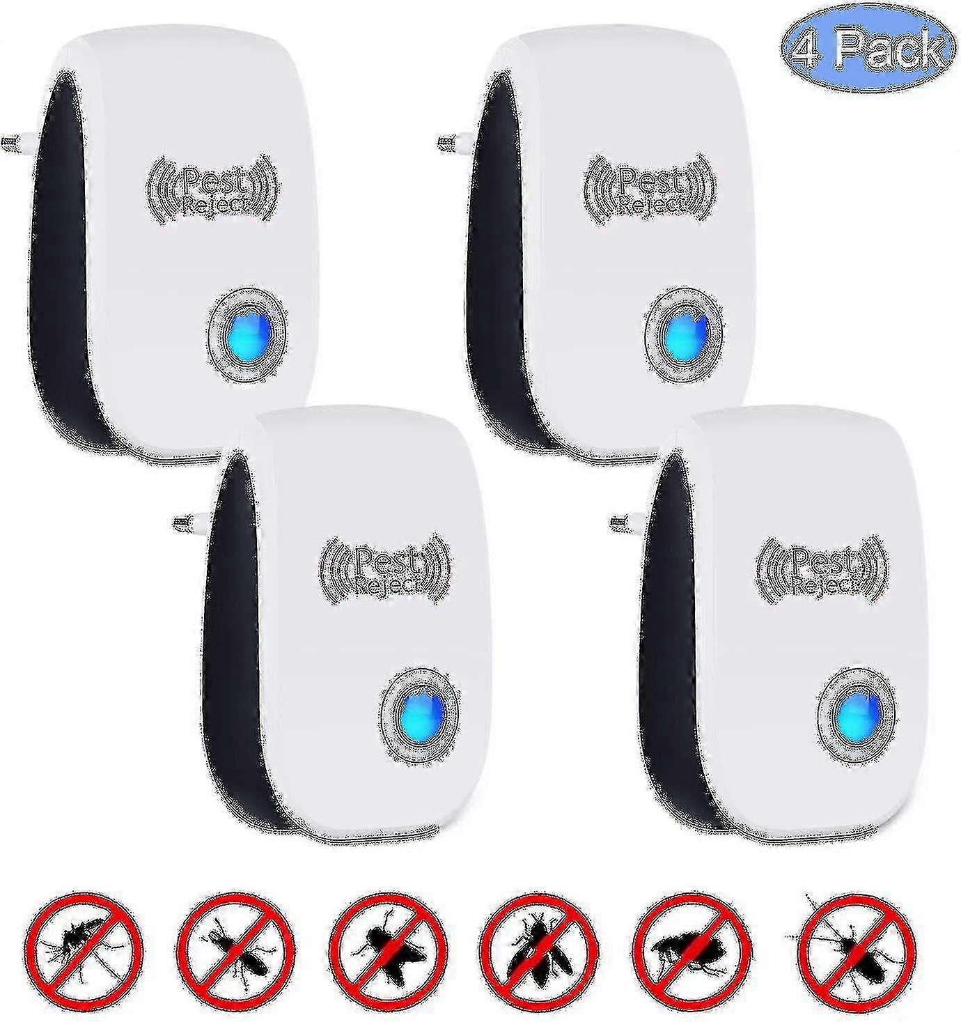 Electronic Pest Repeller with Ultrasonic Technology for Mice Control - 4 Pack