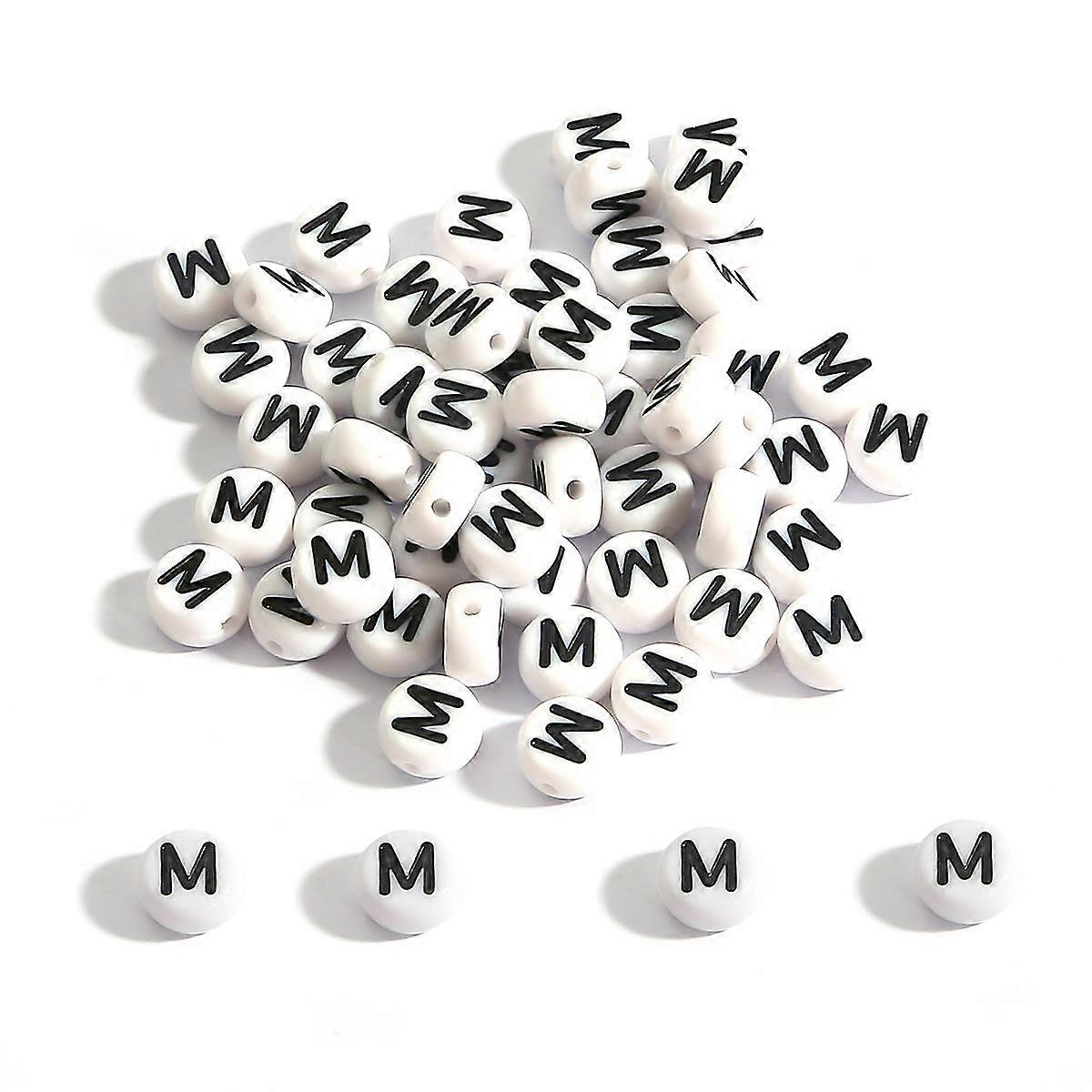 Perles lettres rondes, perles alphabet en acrylique, 3600 pièces, pour la création de bijoux.