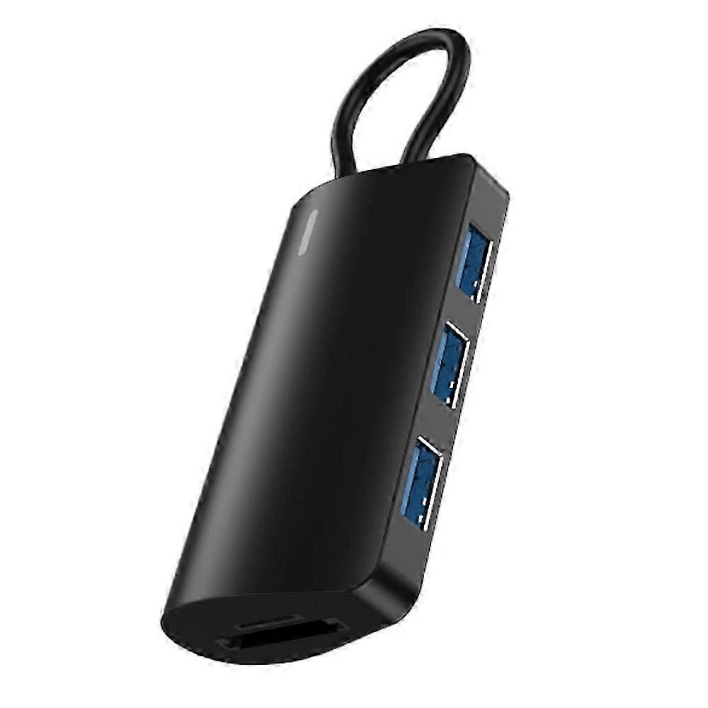 2395-05 5-in-1 Usb-c Hub Aluminum Alloy Docking Station With 3 Usb 3.0 Sd Tf Card Reader - Black