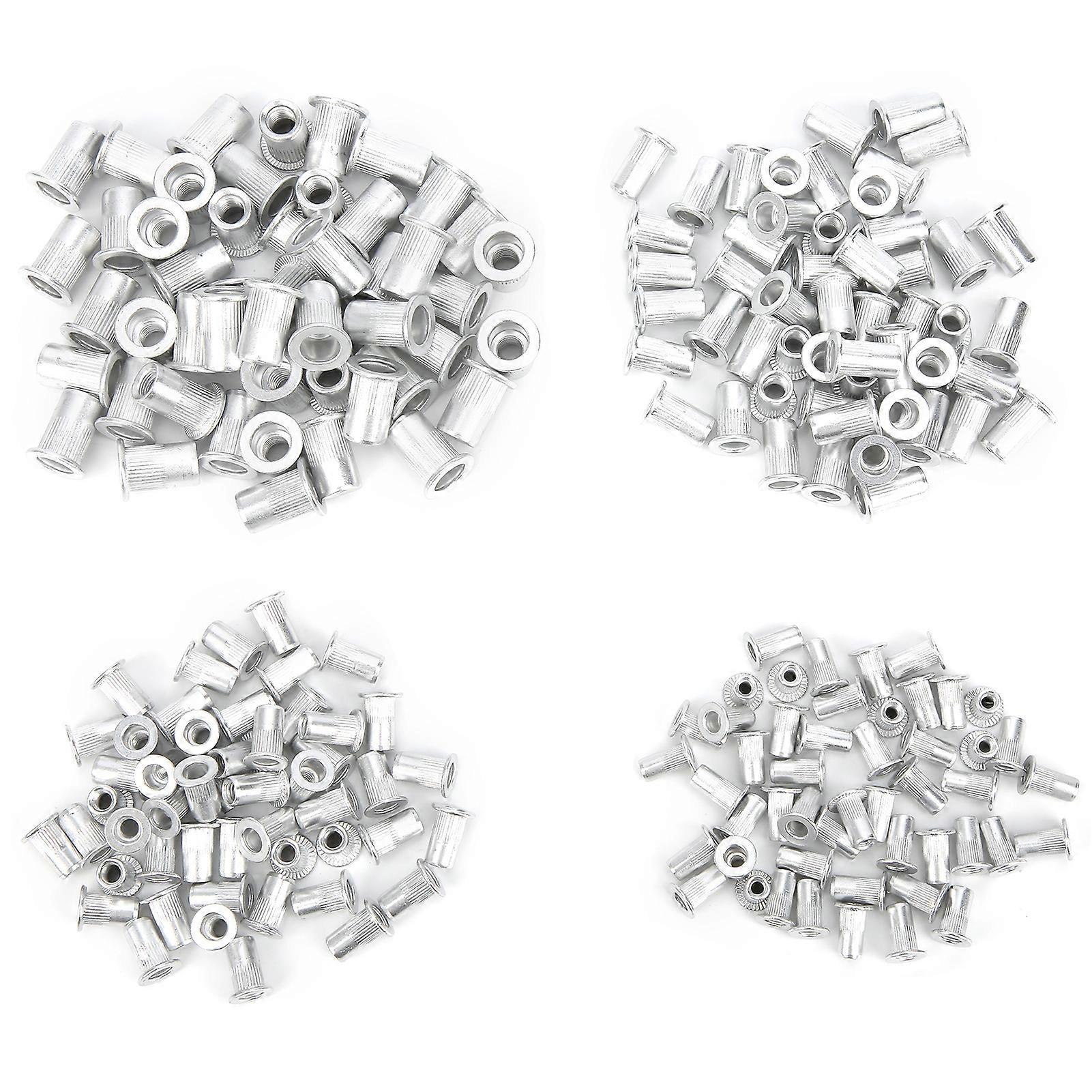 200PCS Aluminum Rivet Insert Nut Set M3/M4/M5/M6 Vertical Grain