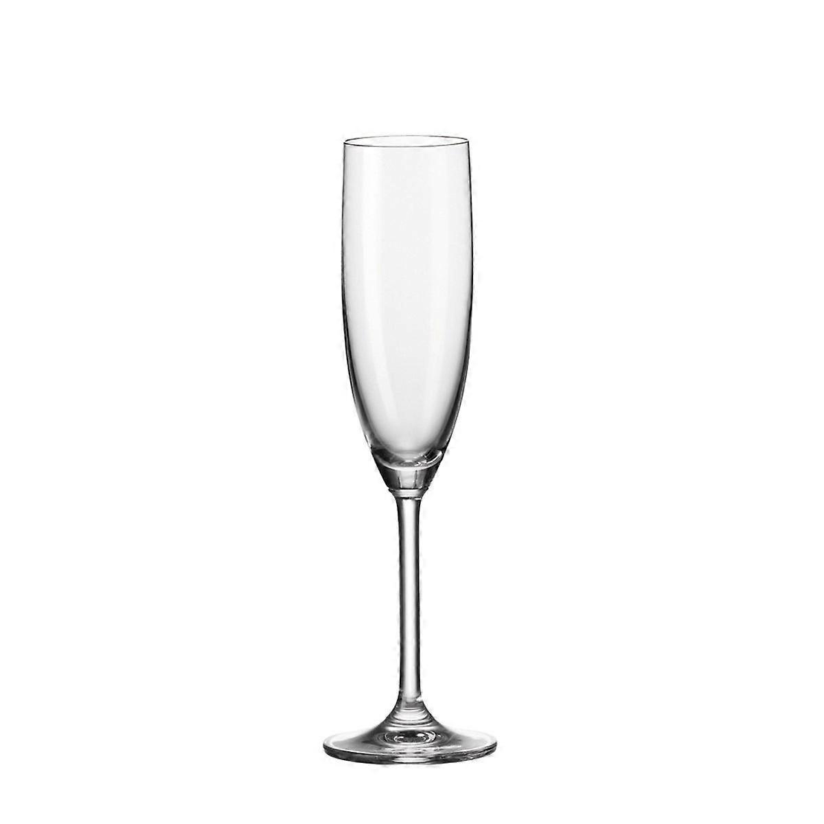 6 Set Champagne Glasses Elegant for Dining Parties, Crystal Clear, 8 Oz, Tall Stem Design