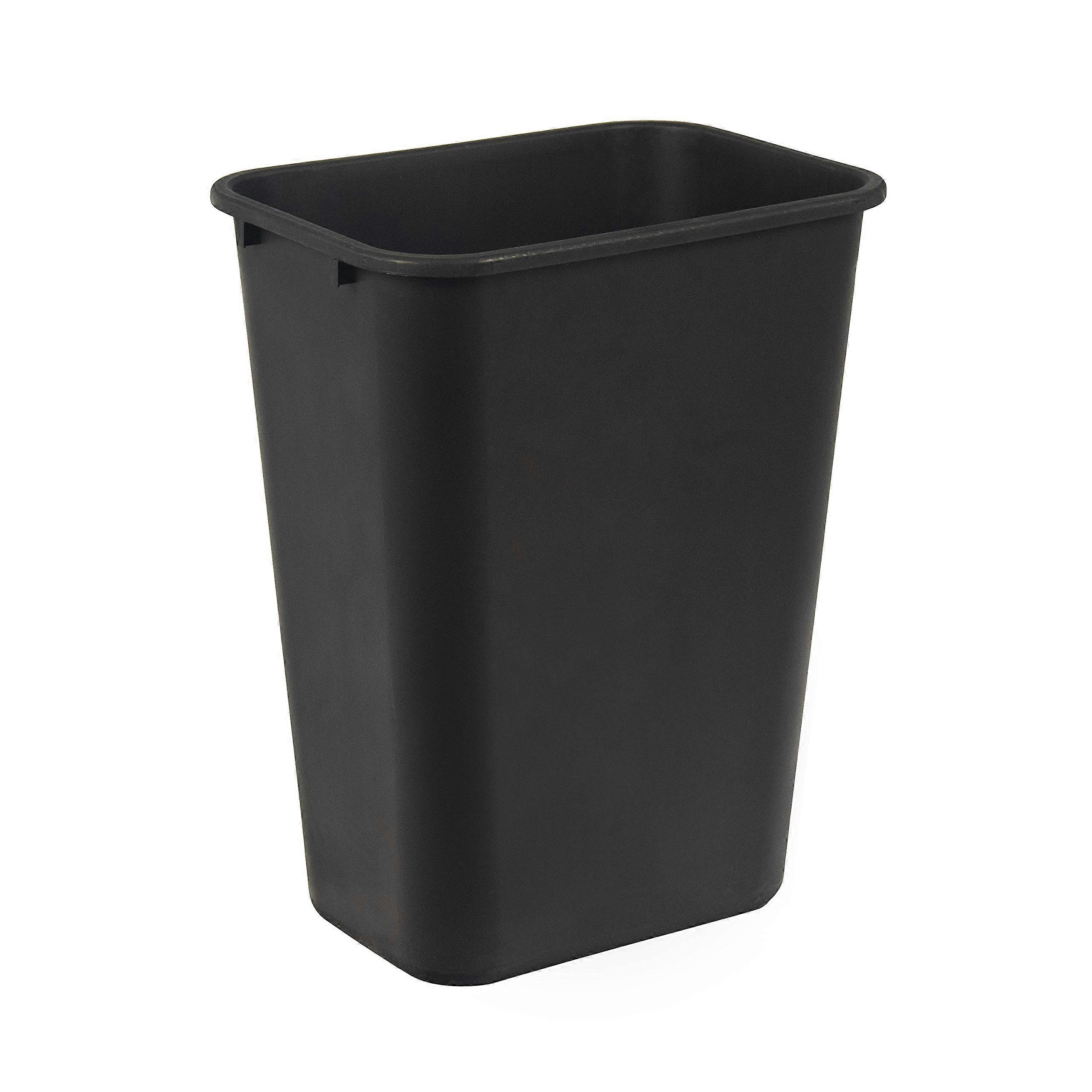 Rectangular Office Trash Can 10 Gallon Black Wastebasket for Commercial Workspace 1 Pack
