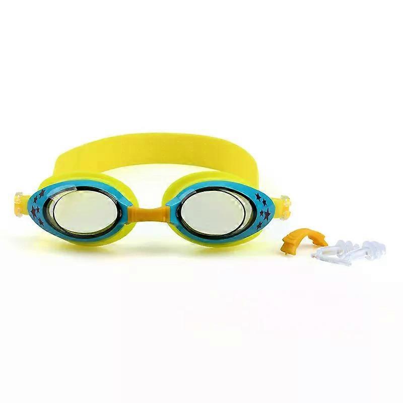 High-definition Children's Waterproof And Anti Fog Swimming Glasses, Convenient Goggles Silicone Connected Earplugs