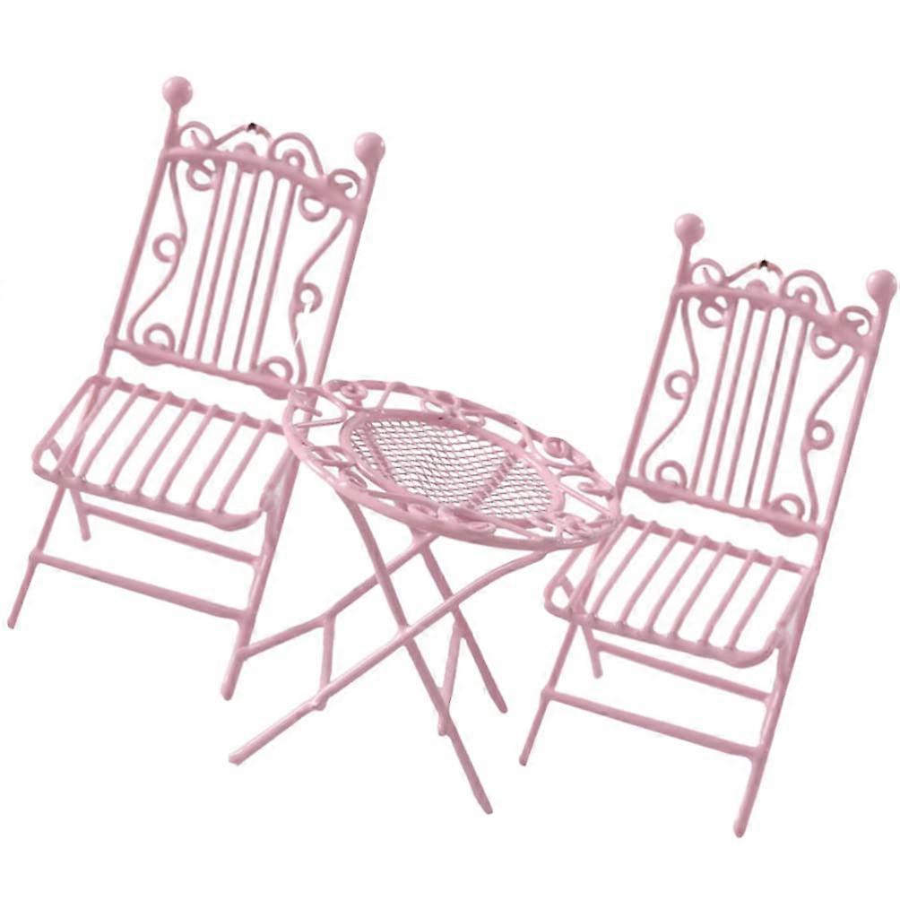 Mini Wrought Iron Table and Chairs Set - 3pcs Indoor Outdoor Furniture for Tiny Homes, Vintage Style, Durable Metal конструкция